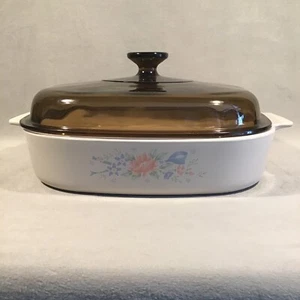 PV07845 Vintage Corningware Square SYMPHONY Pyrex Amber Lid: A-10-B (2.5 Liter) - Picture 1 of 11