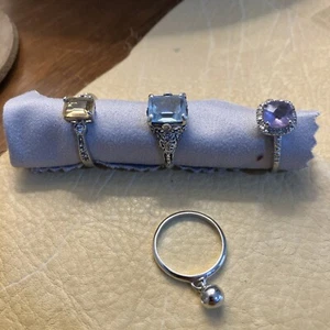 Lot of Sterling Silver 925 Rings Non-precious Stones Size 8 - Picture 1 of 10