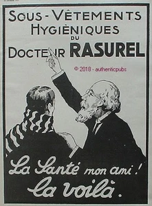 PUBLICITE DOCTEUR RASUREL SOUS VETEMENT LA SANTE MON AMI DE 1919 FRENCH AD PUB - Photo 1 sur 1