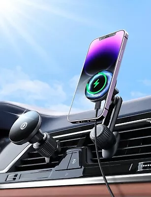 Caricatore Ricarica Wireless Auto Magsafe 15W, Supporto Magnetico Telefono Auto - Immagine 1 di 4