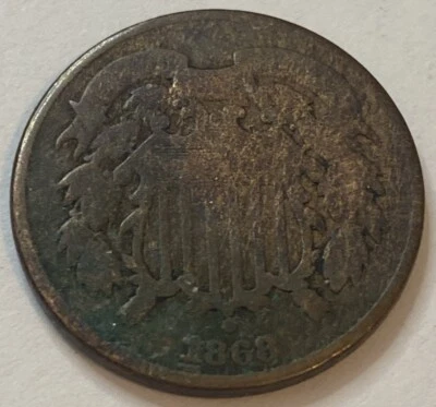  1868 - US Two Cent Piece - Exact Coin Imaged #2C48 - Image 1 of 2