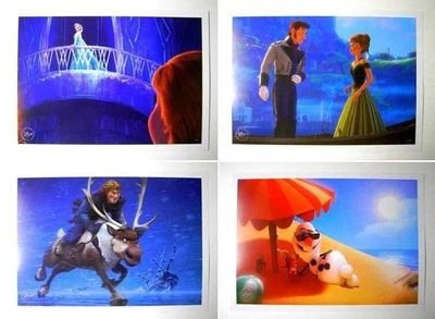 Lote de 4 Litografías Conmemorativas FROZEN Exclusivas de Disney Pixar Anna Elsa Olaf Foto 1 de 4