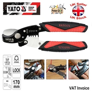 Yato Professional WIRE CABLE STRIPPER and CUTTER up to 10.5 mm 1.6-3.2mm - 170mm - Picture 1 of 4