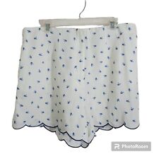 H&M Women's Linen Blend Scalloped Floral Shorts Coquette Floral NWT Size 16