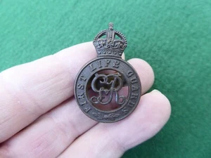 WW1-11 BRITISH OFFICERS FIRST LIFE GUARDS   BRONZE HAT CAP BADGE - Bild 1 von 4
