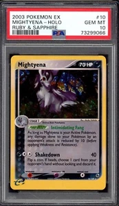 PSA 10 Pokemon EX Ruby & Sapphire 10 Mightyena Holo - Picture 1 of 3