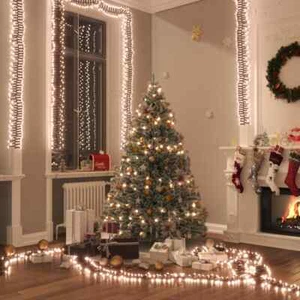 Stringa di Luci LED Albero di Natale con 400 Luci LED Bianco Caldo 7,4 m in PVC - Foto 1 di 5