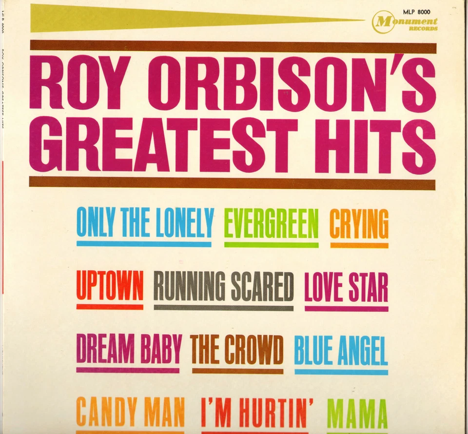 ROY ORBISON "GREATEST HITS" POP ROCK LP 1962 MONUMENT MLP 8000 - Photo 1/3
