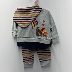 My First Thanksgiving Baby Outfit Size 0-3 Months. NWT! Shirt, Pants. & Bib - Picture 1 of 5
