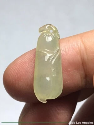 Rico guisante de nieve rico translúcido antiguo amarillo helado suelto jadeíta 5,5 L016 Foto 1 de 4