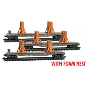Micro-Trains N 99302220 Norfolk Southern Ribbon Rail MOW Flat Car Set - Picture 1 of 3