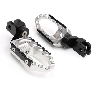 SILVER FRONT WIDE FOOT PEGS EXTENDED 25MM FOR HONDA NC750 S/X 2014-2022 21 20 19 - Picture 1 of 7