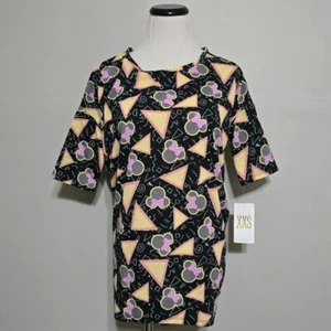 LuLaRoe Disney High-Low Irma Tunika Top Top 2XS Neu mit Etikett Minnie Mouse Schleifen Kritzeleien AOP - Bild 1 von 10