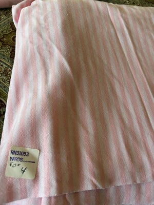 Tejido polar ligero a rayas rosa vintage/nuevo de 60" de 4 yardas de material Foto 1 de 3