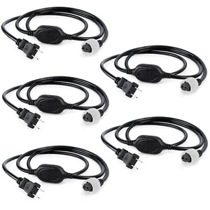 Multipack 5ft LED Rope Power Cord w/Connection Cap for 3/8" LED Rope Lights - Picture 1 of 3