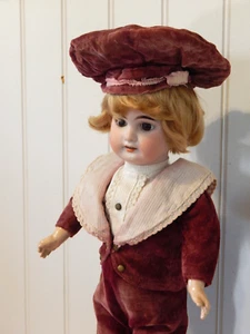 Antique 17" Armand Marseille 1894 Bisque Head Boy Doll w/Compo.& Wood Stick Body - Picture 1 of 11