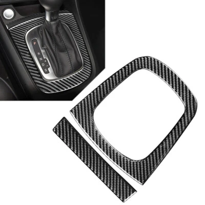 Panel de cambio de marchas negro fibra de carbono 2 piezas para Audi Q3 2013-2018 2017 Foto 1 de 4