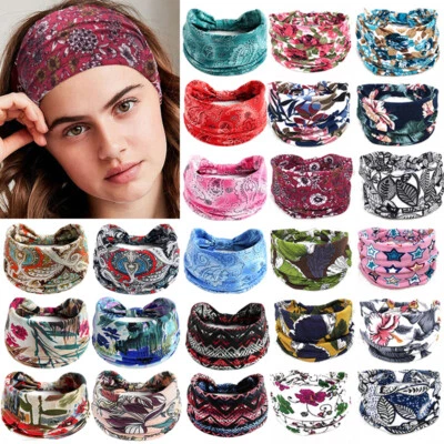 Mujer Boho Ancho Elástico Diadema Turbante Deportes Yoga Gimnasio Diadema Envoltura para la Cabeza, Foto 1 de 4