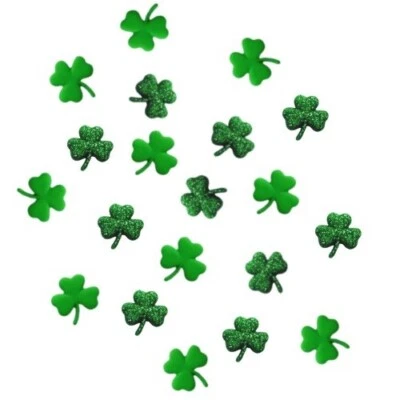 Tiny Shamrocks - Shelly's Buttons - St Patricks Day Glitter - Craft Sew Scrap - Image 1 of 2