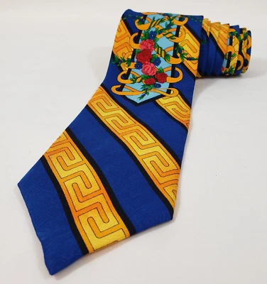 Corbata Rush Limbaugh No Boundries azul amarillo rosa vid 100 % seda 57x3,75 EE. UU. Foto 1 de 4