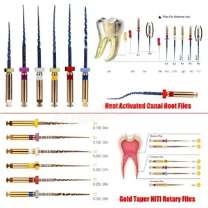 Dental Engine Use Rotary Heat Activated Canal Root Files 25mm Endodontic Taper - Picture 1 of 17