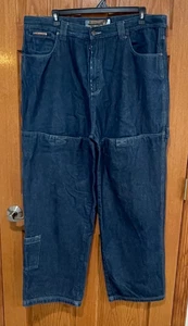Jeans vintage SNOOP DOGG larghi hip hop uomo 42 blu denim ricamati Y2K usati in ottime condizioni - Foto 1 di 9
