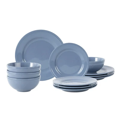 Mainstays Darby 12-Piece Stoneware Dinnerware Set Blue' - Image 1 of 3