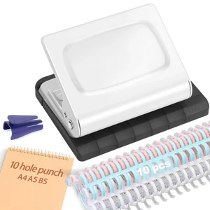 10 Locher Bindemaschine für Planer mit 10 mehrfarbigen Binderingen, ... - Bild 1 von 18