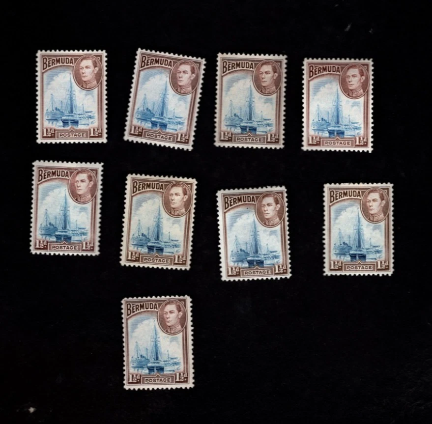 Bermuda sc#119,119a (1938-43) Mixed Group of 9 - MH & Better - Image 1 of 1