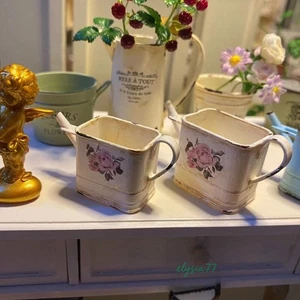 2PC Watering Cans 1/12 Scale Accessory Dollhouse Miniature White Model Uncolored - Picture 1 of 8