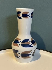 Jarrón vintage Sargadelos Castro C-34 7,75" - Porcelana azul marino/marrón - Imagen 1 de 8