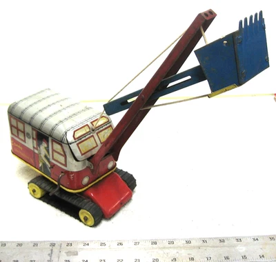 DE COLECCIÓN WYANDOTTE PINTURA LITOGRÁFICA PALA DE VAPOR EXCAVADORA JUGUETE DE ACERO PRENSADO Foto 1 de 4
