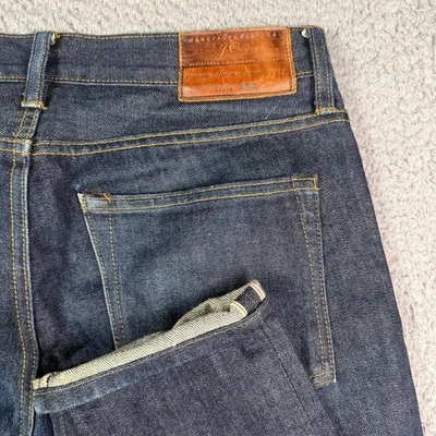 J Crew Selvedge Jeans Mens 30x30 (fits 32x29) Dark Wash 484 Denim Slim Straight - Image 1 of 4