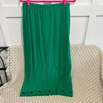 Vintage Quacker Factory Women's Whale Embroidered Knit Maxi Skirt Green Large - Image 1 of 4
