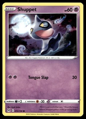 Shuppet 072/196 SWSH11: Lost Origin - Image 1 of 2