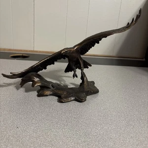 BRONZE Bald EAGLE SCULPTURE WINGED MAJESTY RONALD VAN RUYCKEVELT STATUE - Picture 1 of 7