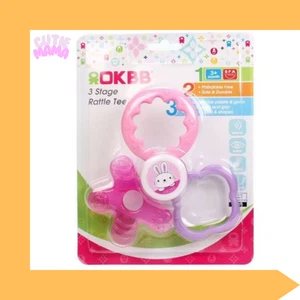 3 stage Rattle Teether Massage Soothe Gum Baby Toy Sight Sound Interactive NEW - Picture 1 of 4