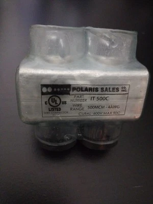 POLARIS SALES (IT 500C) 2-Port, Multi-Tap, Insulated Wire Connector, 500MCM–4AWG - Image 1 of 3