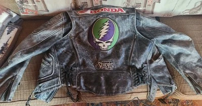 Chaqueta de moto de cuero envejecido marrón Firstgear para mujer talla pequeña  Foto 1 de 4