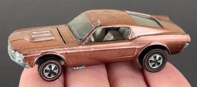 Vintage Hot Wheels Redline 1968 Copper Custom Mustang US - Dark Int., Very Good! - Image 1 of 4