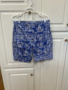 Polo Golf Ralph Lauren Men's Shorts Bandanna Blue Size 32 Golf Tennis - Picture 1 of 12