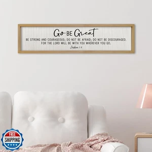 ZZJJHYWGQ Joshua 1:9 Wall Decor 32"×8" Go Be Great Bible Verse Inspirational  - Picture 1 of 5