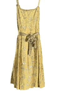 Yoana Baraschi Embellished Floral Dress Women's Size 4 Boho Sequin Lined - Picture 1 of 6