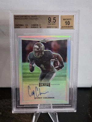 2016 Leaf Metal Draft Auto Refractor ☆ Corey Coleman RC Baylor Browns BGS 9.5 - Image 1 of 4