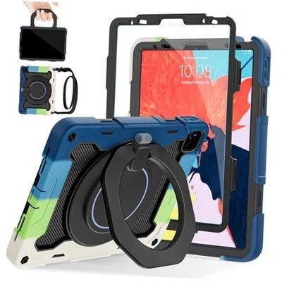  for (No Pen Holder)iPad Pro11-inch/Air 5/4th 10.9-inch Ring Stand-Blue/Black - Image 1 of 4