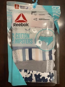 Reebok Girls 6 pack Cotton Hipsters M(8-10) cotton comfort stretch performance - Picture 1 of 2