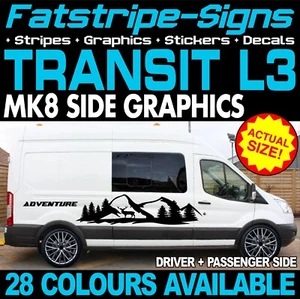 to fit FORD TRANSIT MK8 L3 LWB GRAPHICS STICKERS DECALS CAMPER VAN MOTORHOME ST - Picture 1 of 2