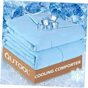Cooling Blankets for Hot Sleepers and Twin(68"X90") Cooling Blue Comforter - Picture 1 of 7