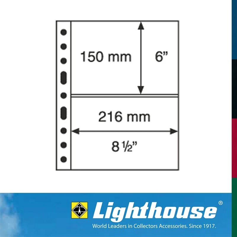 Lighthouse GRANDE Album Sheets Black Pack of 5 - 2S 2 Pockets 150x216mm - image 1 of 1