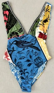 NWT Agua Bendita Tulipa Tout One-Piece Swimsuit, Size S, Embroidered - Picture 1 of 24